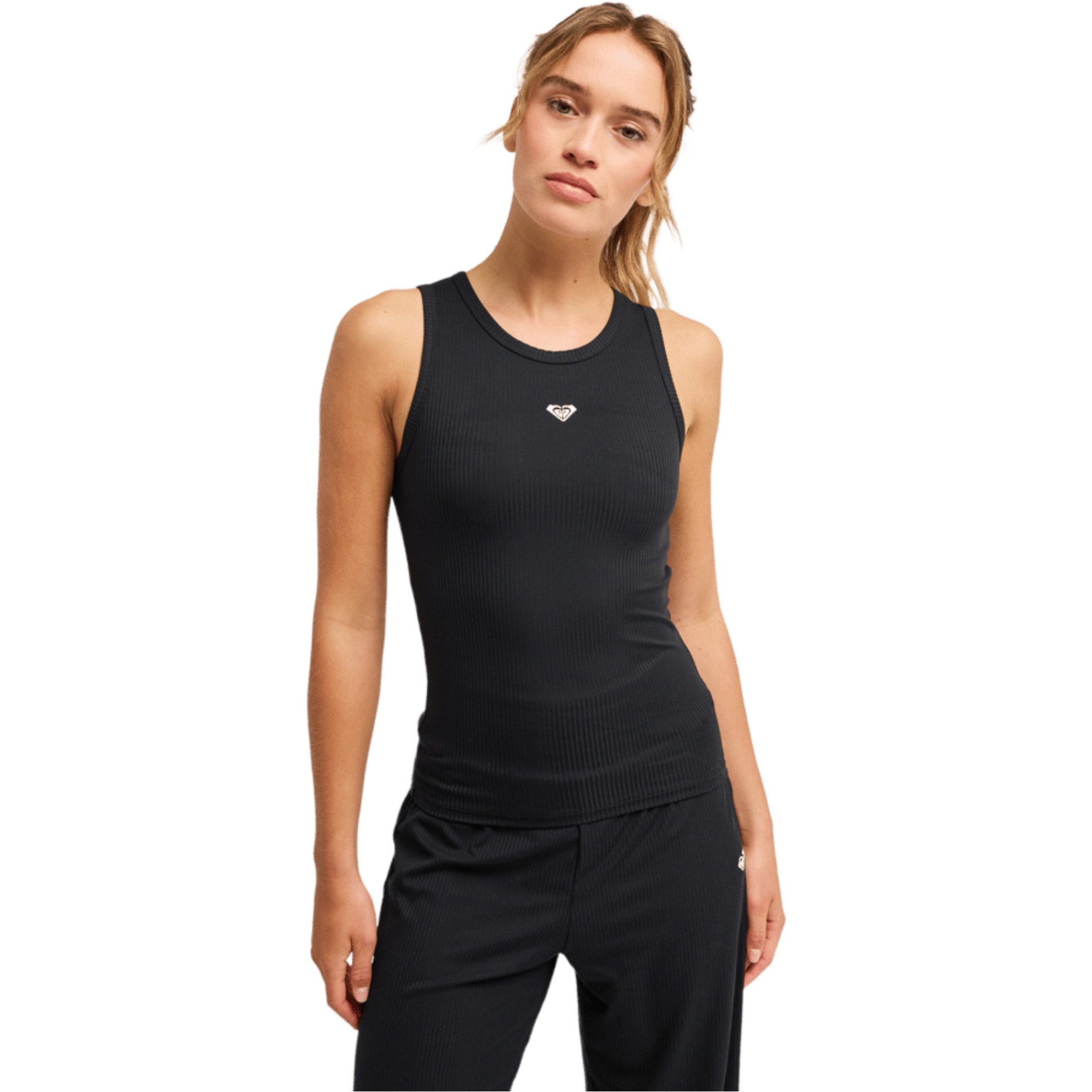 2026 Roxy Womens Rise & Vibe Rib Easy Tank Top ERJKT04365 - Anthracite